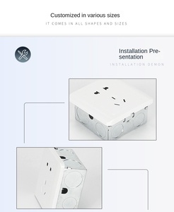 Châu Âu Nhà Thông Minh 1 + 1 tường chuyển đổi điện 2 Gang Kim Loại ổ cắm trường hợp Thông tư bao vây thiết bị điện tử Thùng dụng cụ - Product Image 6