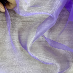 Produttore 30gsm morbido poliestere lucido seta crêpe Georgette Chiffon tessuto Organza tessuto Plain Pattern per la realizzazione di abiti - Product Image 6