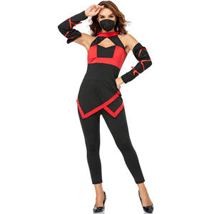 Disfraz Sexy de Ninja para Mujer, Conjunto de Asesino de Ninja Negro, 3 Piezas - Product Image 1