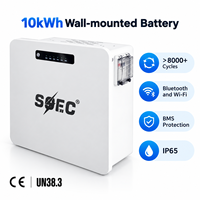 Batterie LiFePO4 SOEC Smart 10kWh Powerwall 3000W Charge/Décharge Boost 48V, 8 unités en connexion parallèle, Bluetooth, WiFi, Stockage