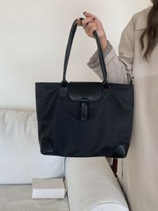 Black Belt <b>Large</b> Capacity Customizable Pattern Pure Color Shoulder Strap Simple Solid Color <b>Canvas</b> <b>Bag</b> with Pockets - Product Image 6