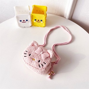 <b>Cute</b> Cat Coin <b>Purses</b> with Bow in White for Yellow Brown Children's Mini Cartoon Square Shoulder Bag for Gift - Product Image 3