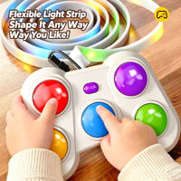 Jeu électronique musical et rythmique rechargeable lumineux avec 2 modes, jouet éducatif sensoriel, jeu portable rapide à pression pour enfant