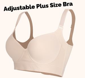 Soutien-gorge à armatures pour gros seins-Aile latérale élargie et push-up et surface satinée et bretelles réglables et taille plus (75- 105BCDEFG) - Product Image 3