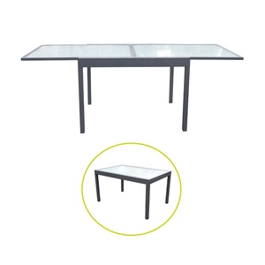 <span class=keywords><strong>Table</strong></span> à manger en <span class=keywords><strong>aluminium</strong></span> <span class=keywords><strong>extensible</strong></span>, 90/180CM, <span class=keywords><strong>Table</strong></span> d'extérieur moderne, en verre - Product Image 6