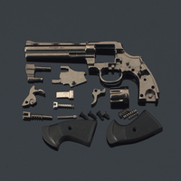 Prix usine 7.0 cm Colt Python 357 alliage Empire métal Mini pistolet modèle porte-clés noir jouet pistolet
