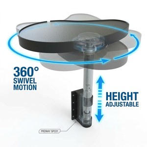 Table <span class=keywords><strong>de</strong></span> spa pivotante à 360 degrés avec poteau en acier inoxydable |   Table d'appoint réglable pour spa extérieur - Product Image 3