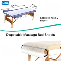 WIPEX Draps de lit jetables pour spa 180x80cm Couvre-lit pour spa Drap de lit de massage jetable avec trou pour le visage