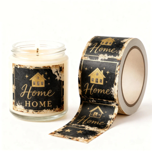 Tùy chỉnh vàng/bạc nhôm kim loại dán trang trí lá vàng Emboss nhãn cho nến Jar - Product Image 4