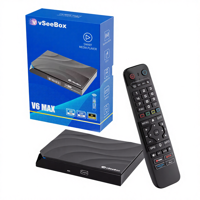 Vseebox V6max Lifetime Free Super TV Box Streaming Smart Android 12.0 TV Box Set-top Box 4+64GB 8K Ultra HDR10+ WiFi6