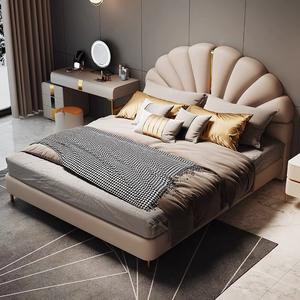 Grande tête de <span class=keywords><strong>Lit</strong></span> haut de gamme, <span class=keywords><strong>Lit</strong></span> Double, personnalisé en acier inoxydable, ensemble de <span class=keywords><strong>Lit</strong></span> en cuir de luxe, meubles de chambre modernes - Product Image 1