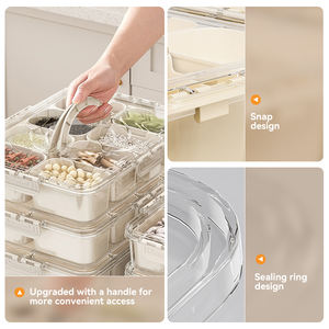 Xinhang Tragbarer Transparenter Gewürzbehälter Frische-Konservierender Küchen-Aufbewahrungsbox Kunststoff 8-Fächer Gewürzorganizer - Product Image 6