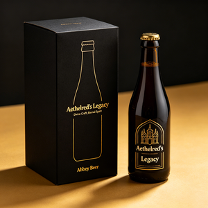 Scatola Ecologica Pieghevole in Carta Stampata con Goffratura e Stampa a Caldo Stile Abbey per Birra Belga, Confezione per Spedizioni - Product Image 3