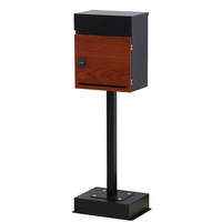 Boîte à colis en acier galvanisé de style japonais JDY, avec serrure à combinaison, couleur noyer, caractéristiques de sécurité imperméables pour extérieur