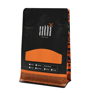 Túi đựng cà phê dạng đứng tự dán, đáy phẳng, chất liệu mờ, 250g, có van khí và khóa kéo, thương hiệu BRCGS - Product Image 2