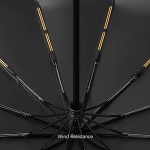 Fully <b>Automatic</b> Double Dragon Bone UV Protection <b>Umbrella</b> 24-Bone Black Glue Novelty Sun Shield for Men and Women Gift - Product Image 3