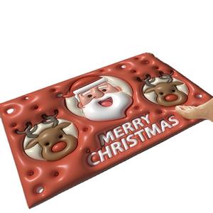 Alfombra de puerta 3D de dibujos animados de Navidad, rectangular, antideslizante, absorbente de agua, para el hogar, baño, lavable a máquina, tela tecnológica - Product Image 3