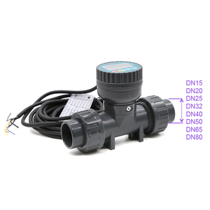 DN80 LCDタービン流量計4-20mA Modbus出力90mm PVC水流計100-3000L流量ディーゼルカウンタパドルホイール流量計 - Product Image 1