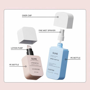 Flacone Vuoto Personalizzato in Plastica Quadrato per Cosmetici, Fondotinta Liquido, Lozione, Crema Viso con Pompa, 100ml <span class=keywords><strong>150ml</strong></span> - Product Image 2