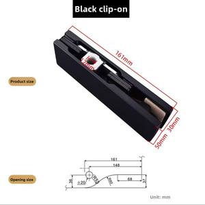 Charnière de porte à ressort en émail noir mat, sans cadre, <span class=keywords><strong>pour</strong></span> porte en <span class=keywords><strong>verre</strong></span> trempé, petite porte, <span class=keywords><strong>clip</strong></span> haut et bas - Product Image 4