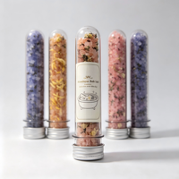 Sel de bain minéral himalayen 100% biologique, sel de bain à la rose, flacon de sel de bain varié, parfum de fleurs séchées, huile essentielle, sel de bain pour le spa corporel