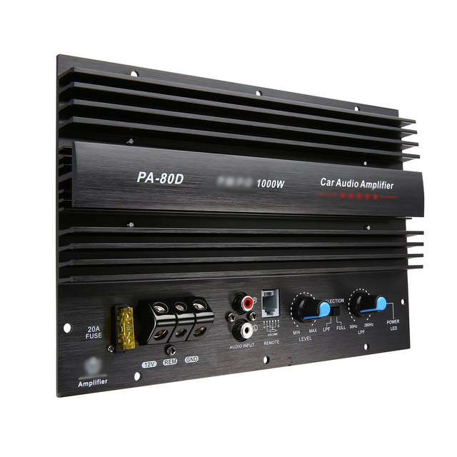 12V Amplifier Board 1000W Mono Car Audio Power Amplifier Powerful Bass Subwoofers Amp for Car Modification PA-80D