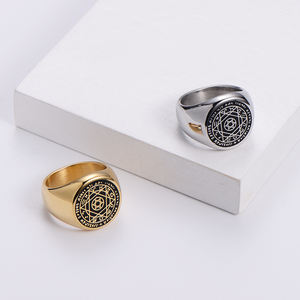 Bijoux pour hommes Étoile de <span class=keywords><strong>David</strong></span> Sept Archanges Talisman Protection Amulette Salomon Seal Ring - Product Image 5