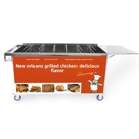 Four à poulet rôti commercial rotatif pour ailes et cuisses, au charbon et au gaz, garantie 1 an