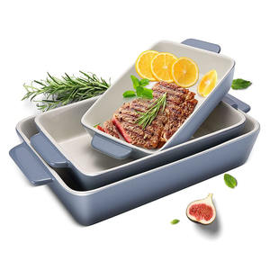 Offre Spéciale : Lot de 3 Plats de Cuisson Rectangulaires en Porcelaine, Durables, Antiadhésifs et Écologiques pour la Cuisine Domestique (Grandes Plaques <span class=keywords><strong>à</strong></span> Lasagne, Plats <span class=keywords><strong>à</strong></span> Casserole, Plats <span class=keywords><strong>à</strong></span> Four) - Product Image 6