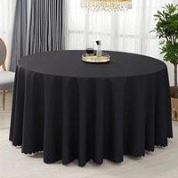 Nappe en polyester unie à prix de gros pour grandes tables rondes, design simple, personnalisable pour mariage, fête, banquet