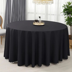 Оптовая цена. Однотонная скатерть из полиэстера для больших круглых столов. Простой дизайн. На заказ для свадеб, вечеринок, банкетов. - Product Image 5