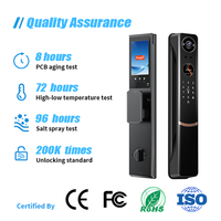 Serrure de porte intelligente Vertexis Tuya WiFi en alliage d'aluminium étanche avec reconnaissance faciale 3D, carte IC et stockage cloud via l'application Tuya