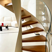 Escalier en colimaçon en ardoise blanche pure de qualité supérieure, escalier en colimaçon incurvé, escalier en colimaçon LED, escalier intérieur