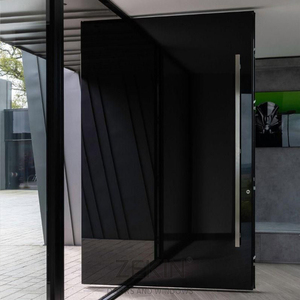 Portes d'entrée de sécurité de luxe ZEKIN pour villas, portes extérieures en aluminium, portes d'entrée pivotantes modernes, portes résidentielles - Product Image 1