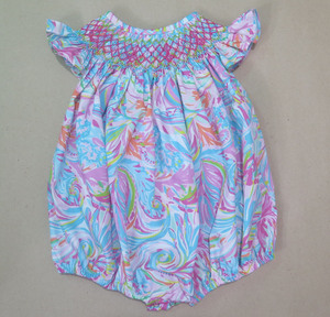 Baby Girl Colorful Smocked Dress Flutter Sleeve Swirl Print Toddler Summer Sundress Pastel <b>Birthday</b> Party Frock Gown - Product Image 6