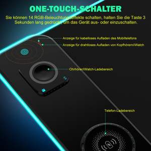 لوحة ماوس لاسلكية للشحن بتقنية RGB كبيرة الحجم مخصصة 3 في 1 مقاومة للماء للألعاب - Product Image 5
