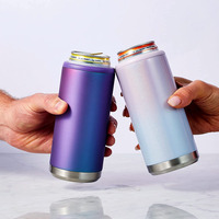 Enfriador de latas de metal al vacío, acero inoxidable, OEM, fino, para cerveza, 12oz