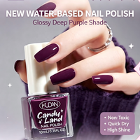 Vernis à ongles KUDAN bleu brillant à base d'eau, longue tenue, pelable, pour manucure DIY en salon, certifications complètes, approvisionnement en gros