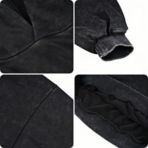 Venta al por mayor personalizado 100% algodón polar pesado lavado desgastado Sudadera con capucha de gran tamaño de alta calidad ropa de calle para los hombres - Product Image 5