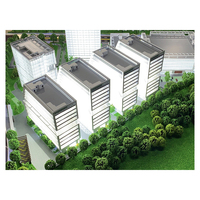 Maquetas de Arquitectura en Miniatura de Plástico ABS Verde y Blanco de Alta Calidad, Estilo Mid-Century, Modelos 3D de Edificios, Soporte Técnico en Línea para Deportes