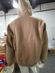 Sweat à capuche d'hiver en polaire brodé numériquement, broderie 3D, broderie personnalisée, surdimensionné, unisexe, de haute qualité, 100% coton - Product Image 3