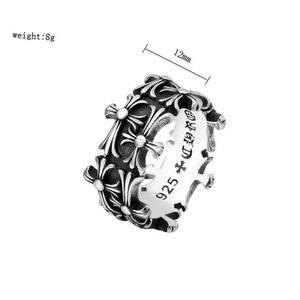 Hip Hop Retro Gothic Punk Double Cross <strong>Silver</strong> Open <strong>Adjustable</strong> Alloy Unisex Men Finger <strong>Rings</strong> - Product Image 4