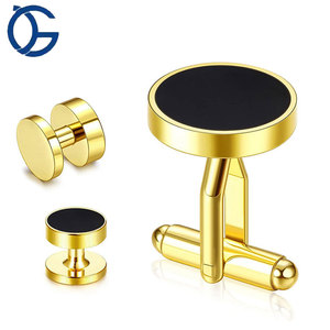 Tùy Chỉnh Màu Đen Men Mạ Vàng Brass Kim Loại Sang Trọng Cuff Liên Kết Và Tie Clip Set Mens Thép Không Gỉ Đám Cưới Và Quà Tặng Khuy Măng Sét - Product Image 6