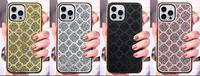 Coque de téléphone portable rigide pour iPhone 14 pro max en forme de fleur avec incrustation de diamants bling complet pour femmes, couverture arrière élégante pour filles