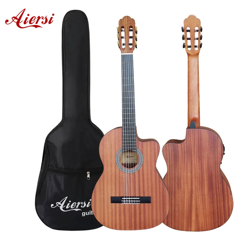 Đàn Guitar Cổ Điển Cutaway Điện Thủ Công Mờ Thương Hiệu Tùy Chỉnh Đàn Guitar Dây Nylon Giá Rẻ Bán Buôn