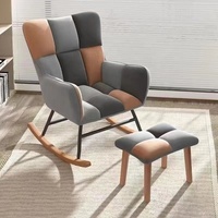 Meubles de salon prix de gros nordique moderne luxe loisirs doux chaise berçante pour adultes avec repose-pieds