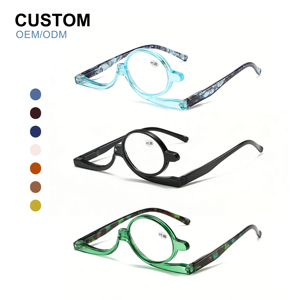 Lunettes de lecture portables et élégantes pour femmes, anti-lumière bleue, avec verres grossissants pour le maquillage, monture en PC - Product Image 1