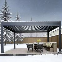 Gazebo de plage en aluminium motorisé avec éclairage LED - Durable, imperméable, résistant au vent, protection UV, écologique, anti-rongeurs et anti-pourriture