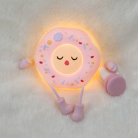 Nouvelle lampe à applaudissements LED en forme de beignet mignonne pour les filles et les enfants, cadeau de fête, lumière de nuit ronde en silicone souple rechargeable moderne