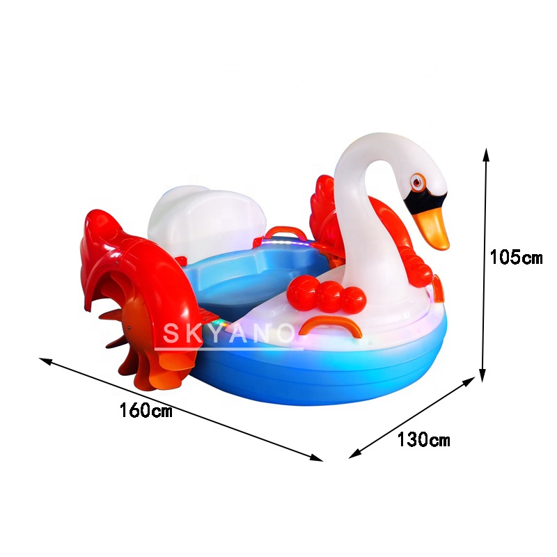 Plastic Swan lidar com remo remo barco cisne mão barco com luzes para pai-filho